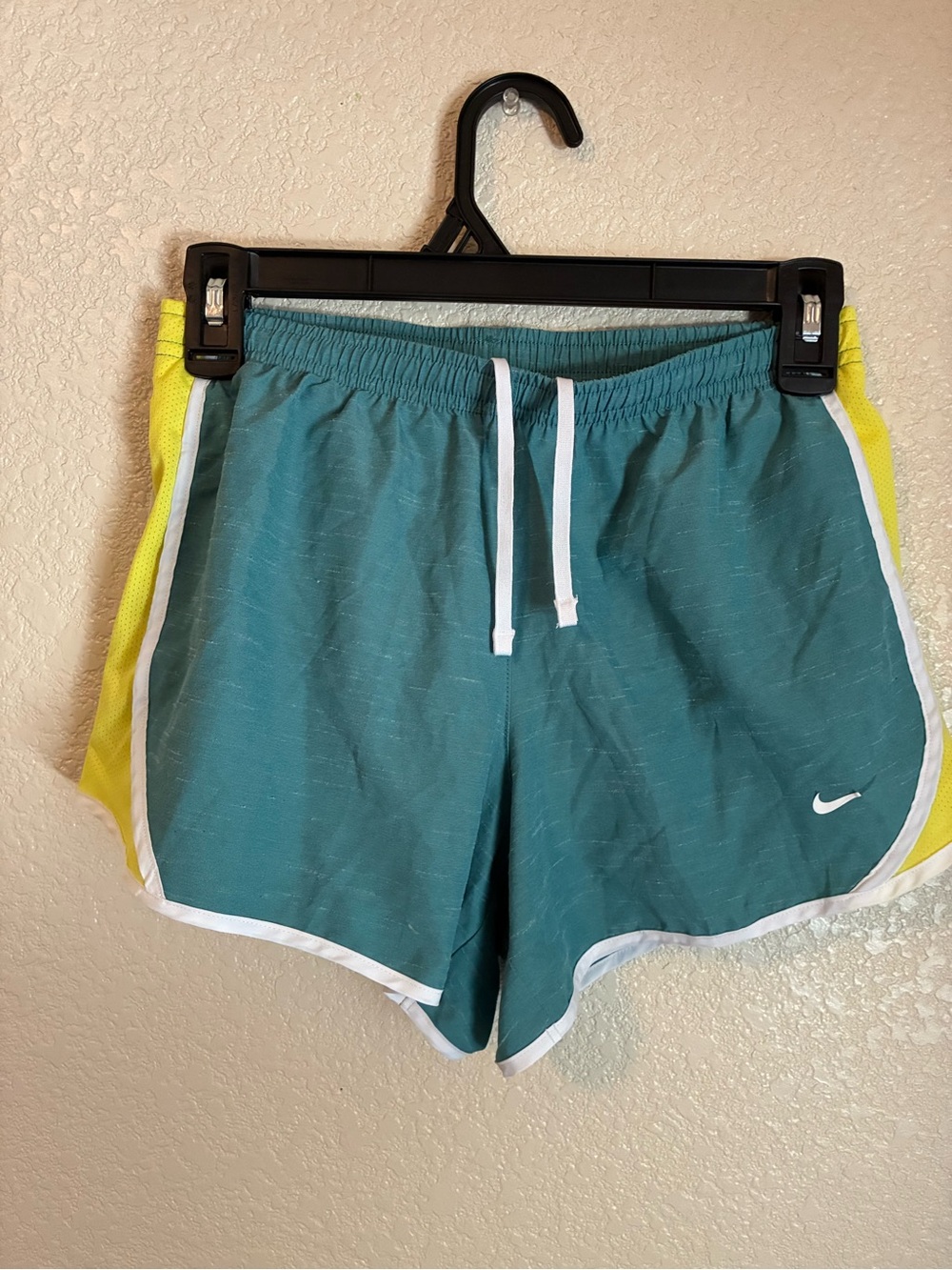 Nike kids Running Shorts with Yellow Side Panels